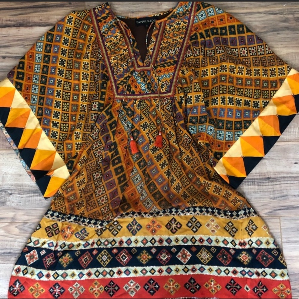 Anthropologie Tanvi Kedia Sumana Kaleidoscope Dress Small